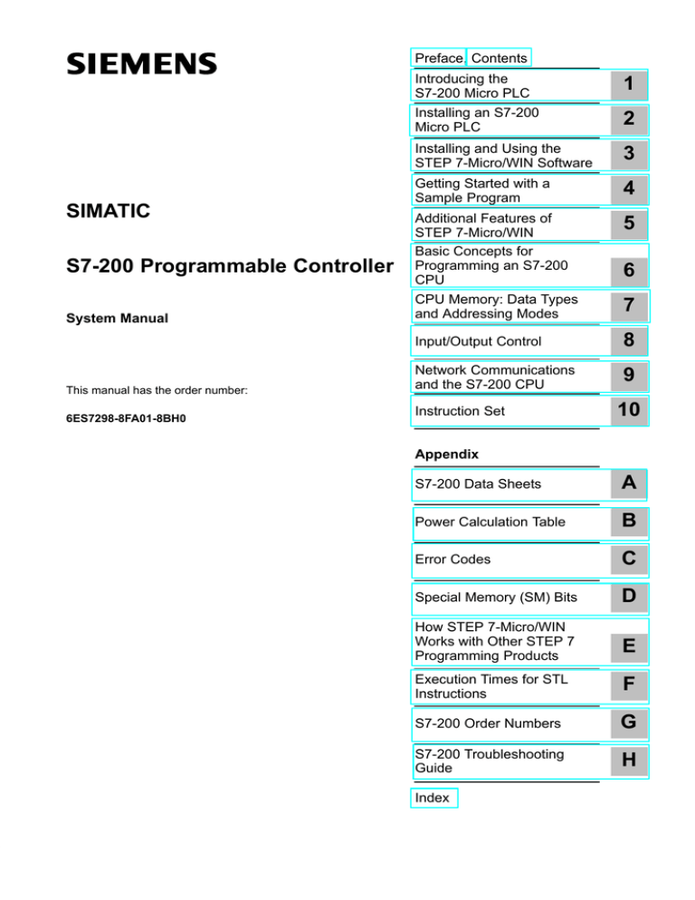 S7-200 Programmable Controller S7-200 Programmable Controller
