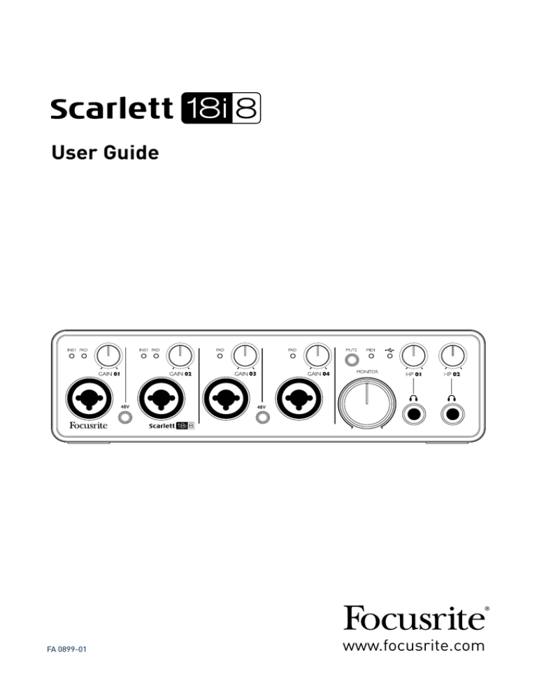 Focusrite Scarlett 18i8 User manual Focusrite Scarlett 18i8 User manual