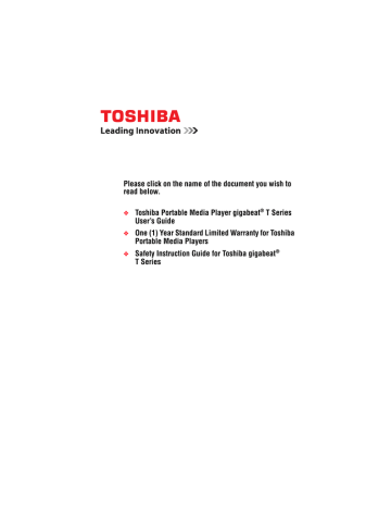 Toshiba Gigabeat T Series Guide | Manualzz Toshiba Gigabeat T Series Guide | Manualzz