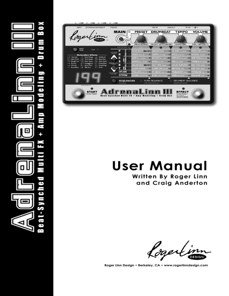 AdrenaLinn III Manual AdrenaLinn III Manual