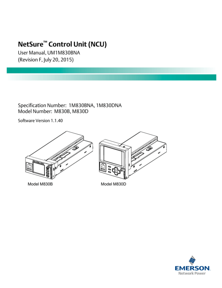 NetSure™ Control Unit (NCU) NetSure™ Control Unit (NCU)