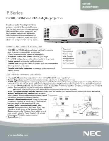 NEC NP-P420X Specifications | Manualzz