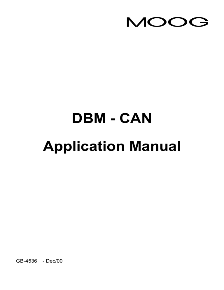 DBM - CAN Application Manual DBM - CAN Application Manual