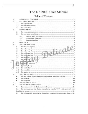 The No.2000 User Manual The No.2000 User Manual