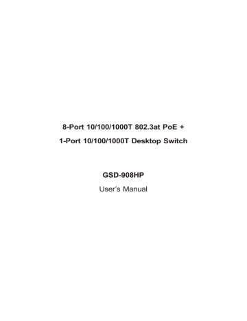 PLANET GSD-908HP User's manual | Manualzz PLANET GSD-908HP User's manual | Manualzz