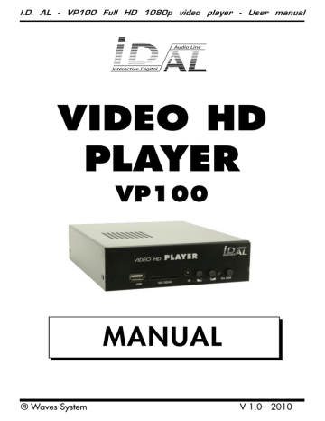 VP100HD manual | Manualzz