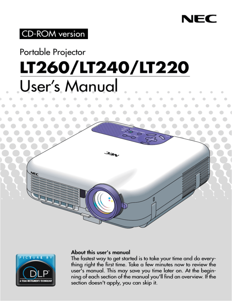 LT260/LT240/LT220 User`s Manual LT260/LT240/LT220 User`s Manual