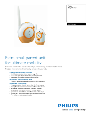 SBCSC464/84 Philips Baby Monitor SBCSC464/84 Philips Baby Monitor