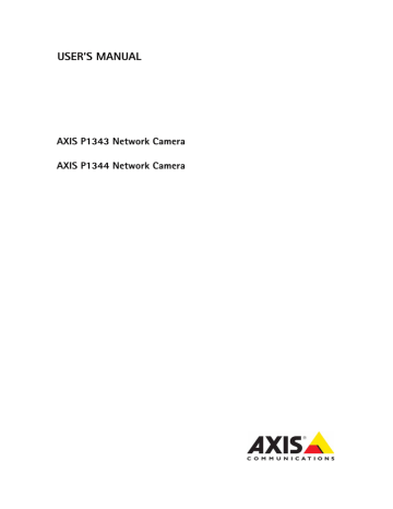 User`s Manual AXIS P1343/P1344 | Manualzz