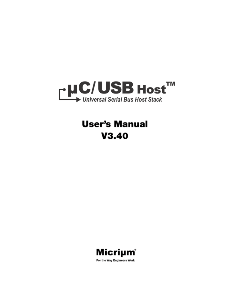 µC/USB-Host User`s Manual µC/USB-Host User`s Manual