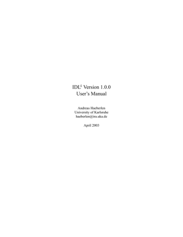 IDL4 Manual IDL4 Manual