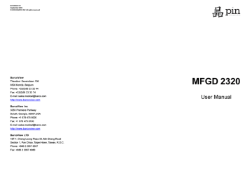 Barco MFGD 2320 User guide | Manualzz