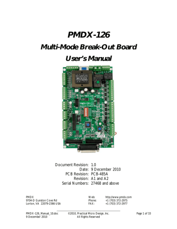 PMDX-126 User`s Manual | Manualzz