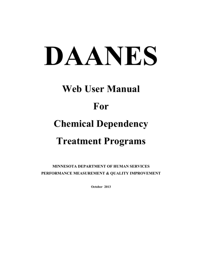 DAANES Lite Manual - Minnesota Department of Human Services DAANES Lite Manual - Minnesota Department of Human Services