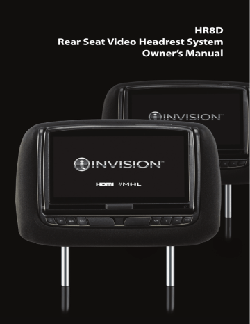 HR8D Rear Seat Video Headrest System Owner`s Manual | Manualzz HR8D Rear Seat Video Headrest System Owner`s Manual | Manualzz