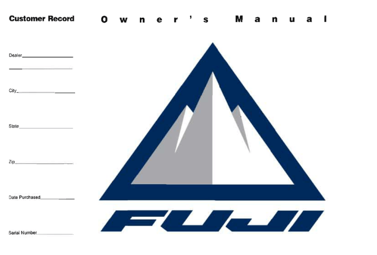 Bicycle Owner`s Manual Bicycle Owner`s Manual