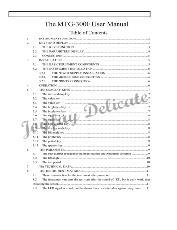The MTG-3000 User Manual The MTG-3000 User Manual