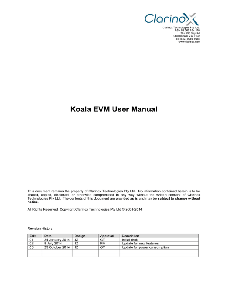 View / Koala™ EVM User Manual View / Koala™ EVM User Manual