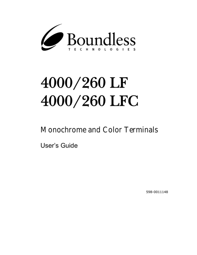 ADDS 4000/260 LF and LFC User`s Guide ADDS 4000/260 LF and LFC User`s Guide