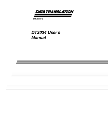 DT3034 User`s Manual | Manualzz DT3034 User`s Manual | Manualzz