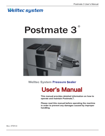 Postmate 3 - PressureSeal Machines Postmate 3 - PressureSeal Machines