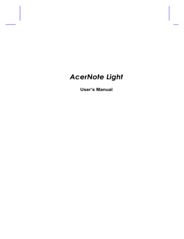 Acer AcerNote Light User manual | Manualzz