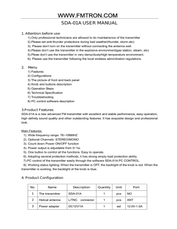 FMUser SDA-01A User manual | Manualzz