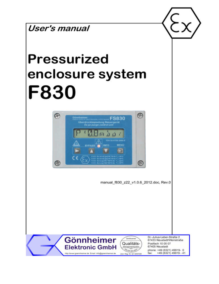 Pressurized enclosure system Pressurized enclosure system