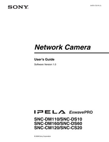 Sony SNC-DS60 Security Camera User manual | Manualzz