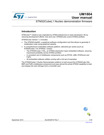 STM32CubeL1 Nucleo demonstration firmware STM32CubeL1 Nucleo demonstration firmware
