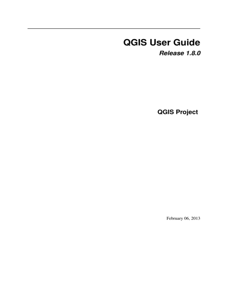 QGIS User Guide QGIS User Guide