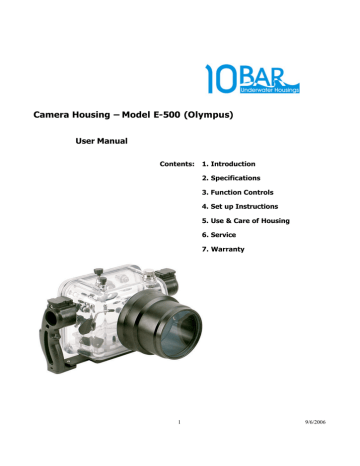 Camera Housing – Model E-500 (Olympus) Camera Housing – Model E-500 (Olympus)