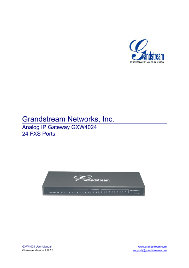 Grandstream Networks Gxw User Manual Manualzz