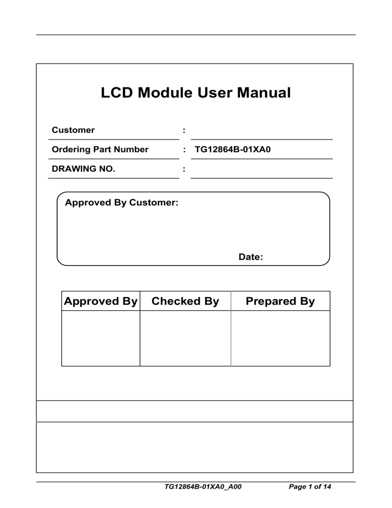 LCD Module User Manual LCD Module User Manual