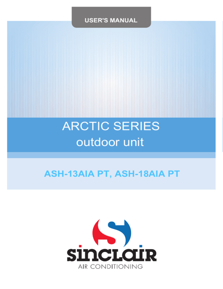 user manual outdoor unit - sinclair air conditioners user manual outdoor unit - sinclair air conditioners