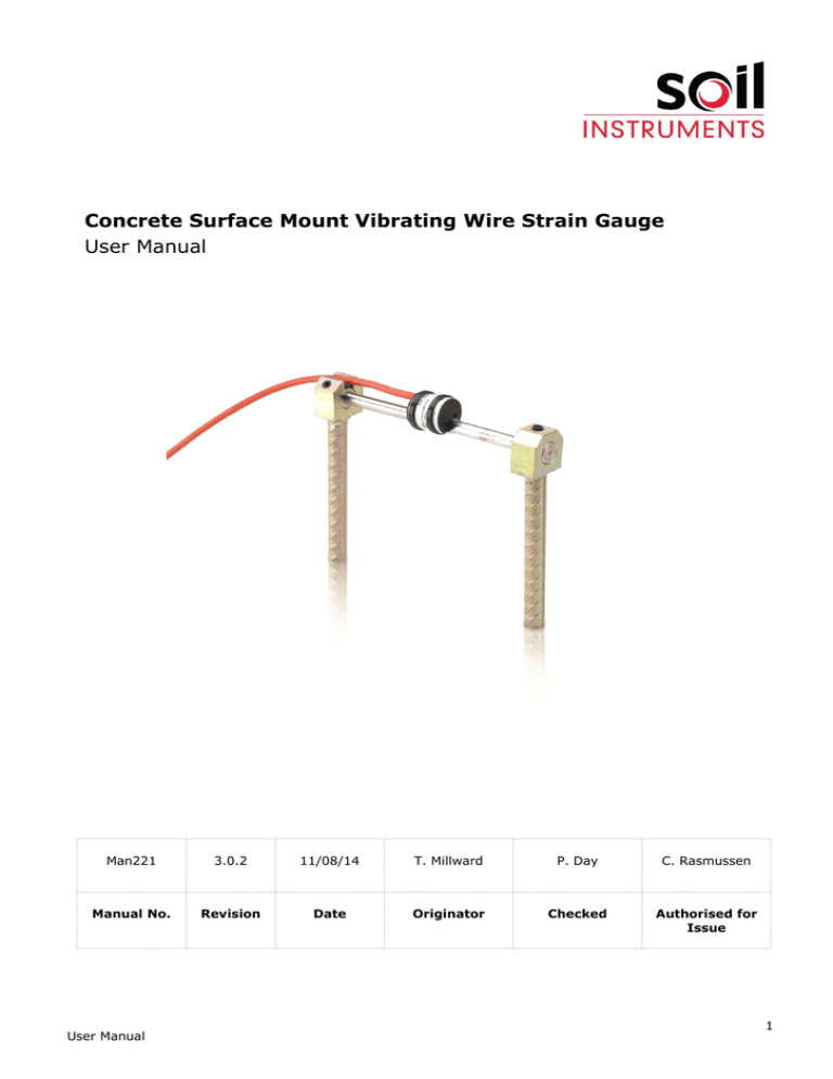 MAN-221 Concrete Surface Mount Vibrating Wire Strain MAN-221 Concrete Surface Mount Vibrating Wire Strain
