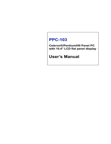 PPC-103 User`s Manual PPC-103 User`s Manual