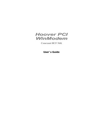 Hoover PCI WinModem | Manualzz