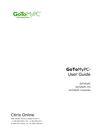 GoToMyPC® User Guide GoToMyPC® User Guide