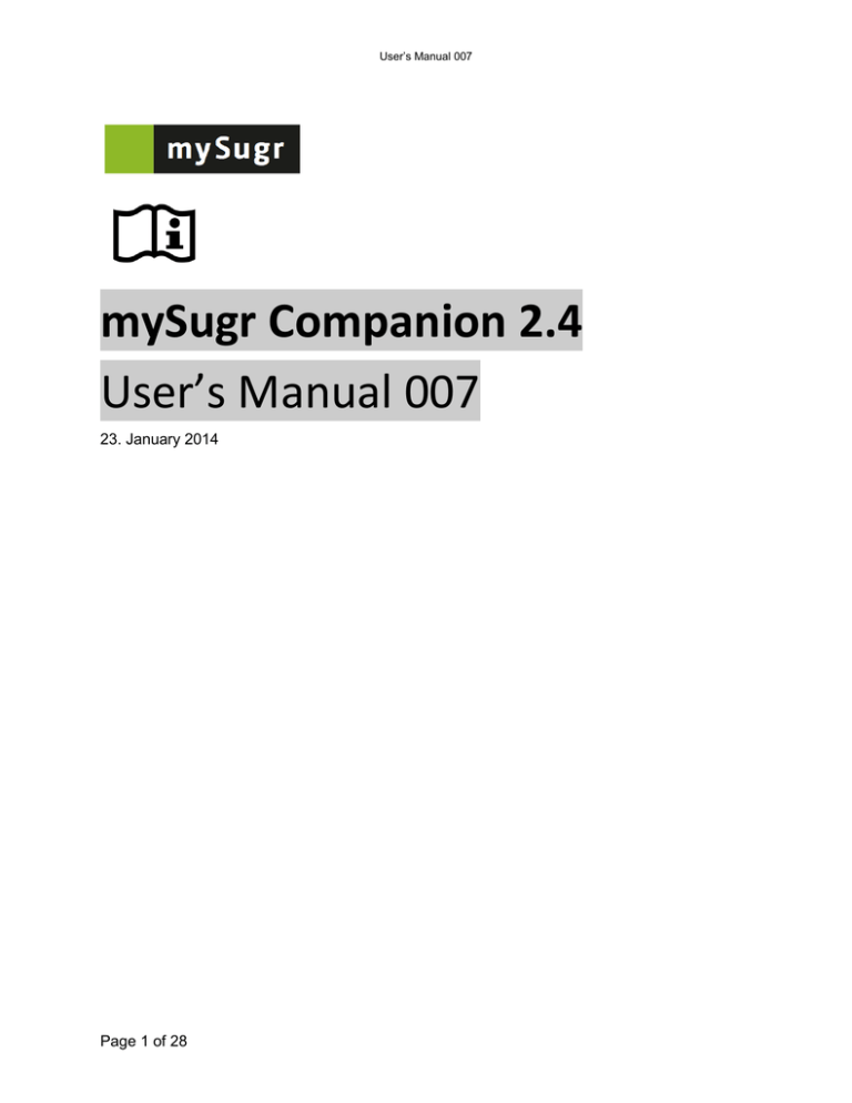 User`s Manual 007 (Companion 2.4) User`s Manual 007 (Companion 2.4)