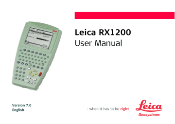 Leica RX1200 User Manual | Manualzz