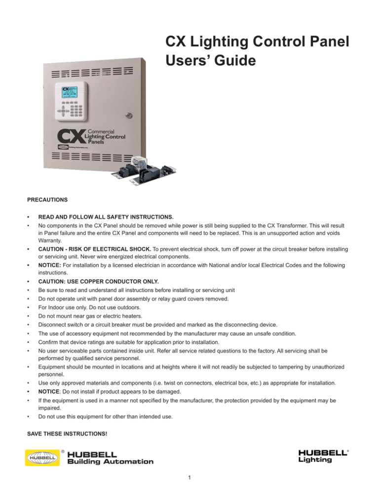 CX User Guide - Hubbell Building Automation CX User Guide - Hubbell Building Automation