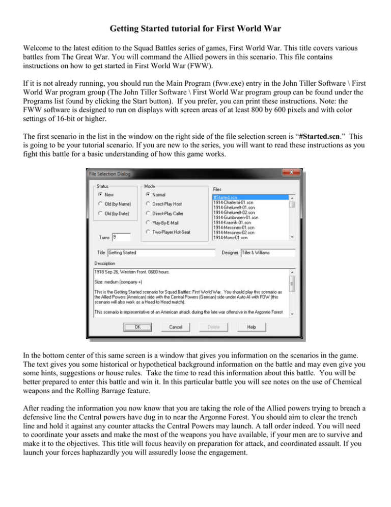 Getting Started tutorial for First World War Getting Started tutorial for First World War