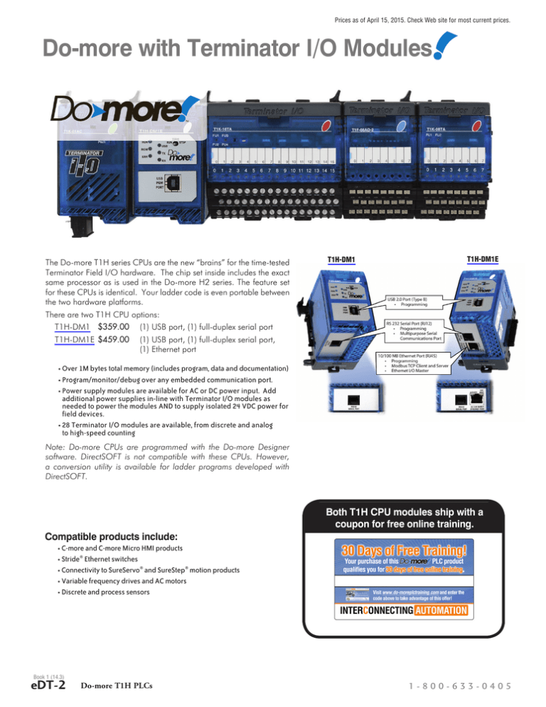 Do-more T1H Series PLC Overview Do-more T1H Series PLC Overview