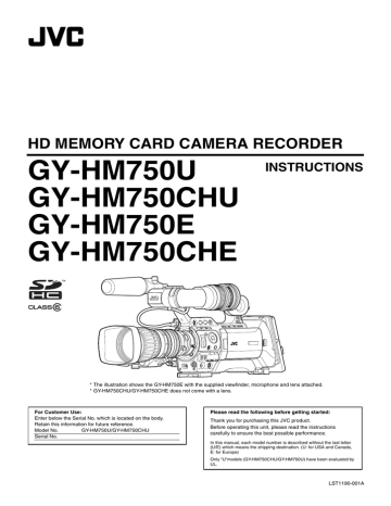 JVC GY-HM750U Instructions Manual | Manualzz