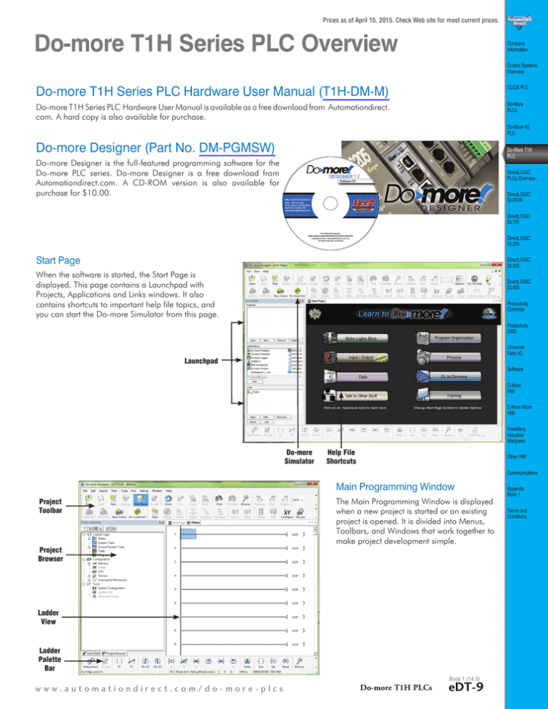 Do-more PLC Programming Software Specs Do-more PLC Programming Software Specs