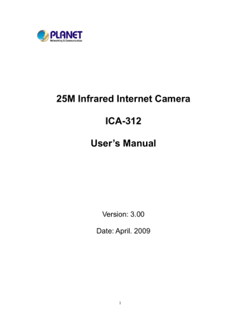 PLANET ICA-312 User's manual | Manualzz PLANET ICA-312 User's manual | Manualzz