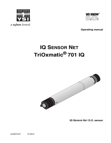IQ SensorNet TriOxmatic 701 Sensor User Manual | Manualzz