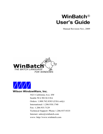 WinBatch User`s Manual | Manualzz WinBatch User`s Manual | Manualzz