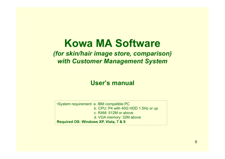 User`s Manual User`s Manual